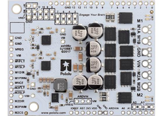 Pololu Dual G2 High-Power Motor Driver 24v18 Shield for Arduino. (1)