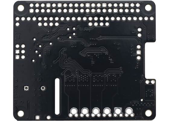 Pololu Dual G2 High-Power Motor Driver 18v22 or 24v18 for Raspberry Pi, bottom view.
