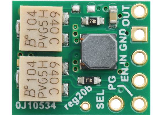 2.5-9V Fine-Adjust Step-Up/Step-Down Voltage Regulator w/ Adjustable Low-Voltage Cutoff S9V11MACMA (silkscreen side). (1)