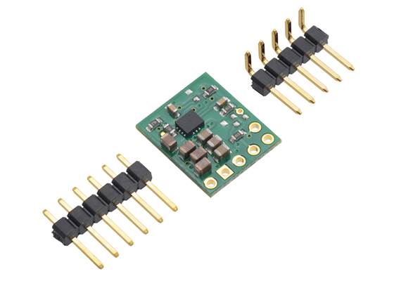 3.3V Step-Up/Step-Down Voltage Regulator w/ Adjustable Low-Voltage Cutoff S9V11F3S5CMA with included optional header pins.