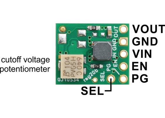 3.3V Step-Up/Step-Down Voltage Regulator w/ Adjustable Low-Voltage Cutoff S9V11F3S5CMA labeled pinout.