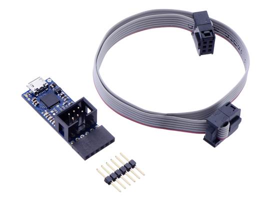 Pololu USB AVR Programmer v2 or v2.1 with included hardware.