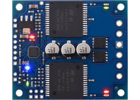 Qik 2s15v9 dual serial motor controller, top view.