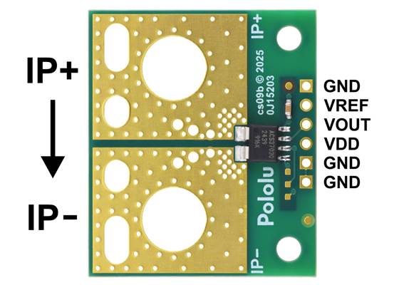 ACS37030LLZ Current Sensor Large Carrier pinout.