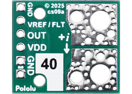 ACS37030LLZATR-040B3 Current Sensor Compact Carrier -40A to +40A, 3.3V, bottom view.