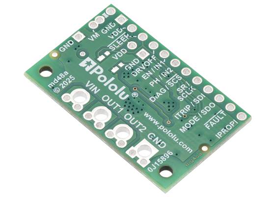 DRV8263H Single Brushed DC Motor Driver Carrier, bottom view.