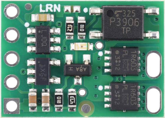 Pololu RC Switch with Isolated Solid State Relay/Switch, SPST, 30V, 10A, top view.