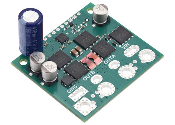 Example of adding a capacitor to the Pololu G2 High-Power Motor Driver 24v30 CS.
