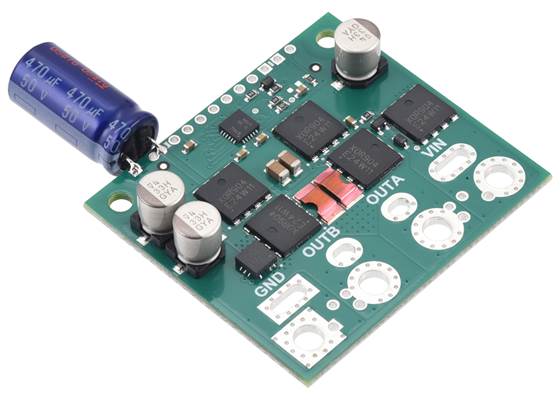 Example of adding a capacitor to the Pololu G2 High-Power Motor Driver 24v30 CS. (1)