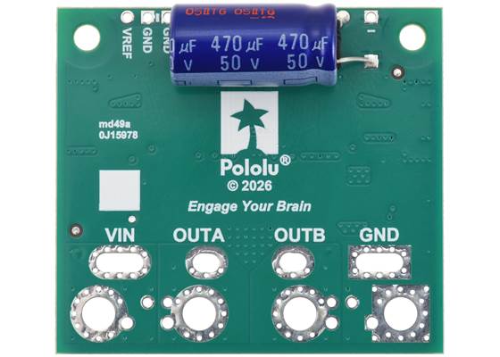 Example of adding a capacitor to the back side of the Pololu G2 High-Power Motor Driver 24v30 CS. (1)