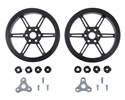 Thumbnail image for Pololu Multi-Hub Wheel w/Inserts for 3mm and 4mm Shafts - 80×10mm, Black, 2-pack