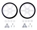 Thumbnail image for Pololu Multi-Hub Wheel w/Inserts for 3mm and 4mm Shafts - 80×10mm, White, 2-pack