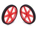 Thumbnail image for Pololu Wheel for Standard Servo Splines (25T, 5.8mm) - 70×8mm, Red, 2-Pack