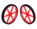 Thumbnail image for Pololu Wheel for Standard Servo Splines (25T, 5.8mm) - 90×10mm, Red, 2-Pack