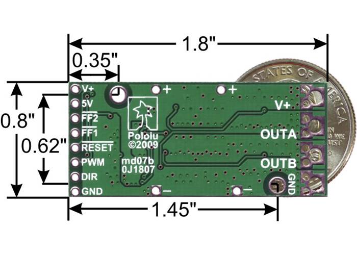 Pololu HighPower Motor Driver 36v15 Robot Gear Australia