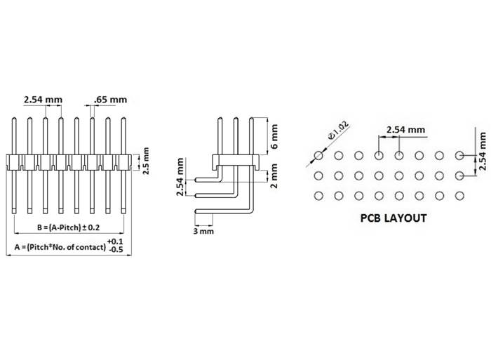 2.54 mm Pin Headers 40 pines Breakaway PCB Junta de una sola fila macho y hembra Pin Header Connector Kit para Arduino Prototype Shield (20 piezas macho encabezado, 20 piezas hembra encabezado