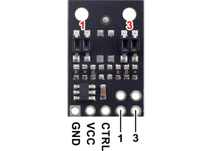 QTR-MD-02A Reflectance Sensor Array: 2-Channel, 8mm Pitch, Analog Output