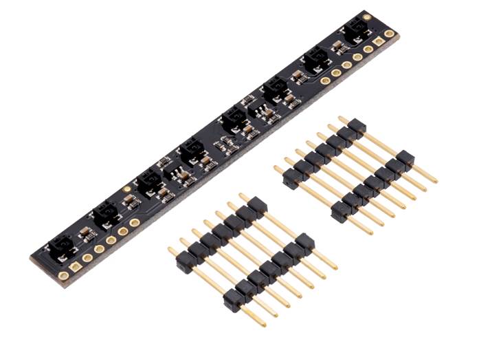 8-Channel QTRX Sensor Array for Romi/TI-RSLK MAX (Headers Not Soldered)