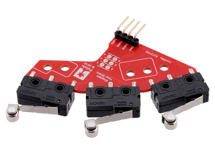 Left Bumper Switch Assembly for Romi/TI-RSLK MAX (Through-Hole Pins ...